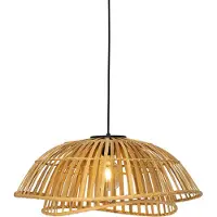 QAZQA Oriental pendellampe sort med naturlig bambus 62 cm - Pua
