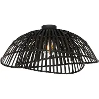QAZQA Orientalsk taklampe svart bambus 62 cm - Pua
