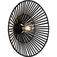 QAZQA Oriental vegglampe sort bambus - Pua