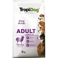 Tropidog Premium Adult Small, lam og ris, liten størrelse - 8 kg