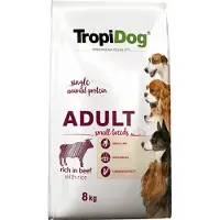 Tropidog Premium Adult Small, storfekjøtt og ris - 8 kg