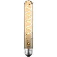 LUCANDE LED-rørpære, E27 4 W, Ø 3 cm, ravfarget, 2700 K