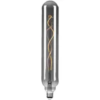 LUCANDE LED-rørpære, E27 4 W, Ø 6 cm, røykfarget, 1800 K