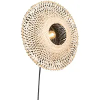 QAZQA Smart vegglampe bambus 30 cm med plugg inkl. Wifi P45 - Rina