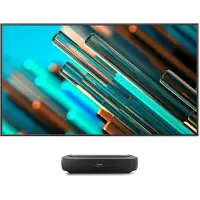 Hisense Laser TV 100L9HD - DLP-projektor - laser - 3000 lumen - 3840 x 2160 - 16:9 - 4K - ultrakortkast linse - Wi-Fi / Bluetooth / LAN - svart, mørk grå - med 100 4K ALR projeksjonsskjerm