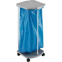 Hailo ProfiLine MSS XXXL, Frittstående søppel-pose holder, Grå, Innendørs, Aluminium, Metall, Plast, 120 l, 4 hjul