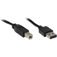 Alcasa electronik USB 2.0 A/B, 3m, 3 m, USB A, USB B, USB 2.0, Hankjønn/hankjønn, Sort