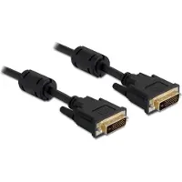 DeLOCK - DVI-kabel - DVI-I (hann) til DVI-I (hann) - 3 m - tommelskruer - svart