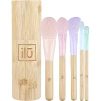 BAMBOOM T4b Ilu Bamboom! Set Of 5 Makeup Brushes With Bamboo Tube For Contouring