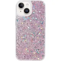 Mtp Products iPhone 15 Glitter Flakes TPU-deksel - Rosa