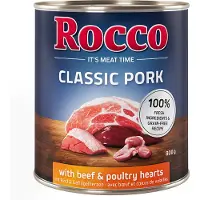 Rocco Classic Pork 6 x 800 g - Storfe & fjærkrehjerter