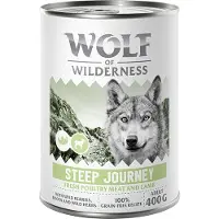 Wolf of Wilderness Adult 6 x 400 g - med fjærkre - Steep Journey - Fjærke med lam