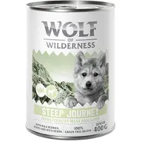 Wolf of Wilderness Junior “Expedition” 6 x 400 g - Steep Journey - Fjærkre med lam