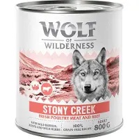 Wolf of Wilderness Adult 6 x 800 g - Stony Creek - Fjærkre med storfe