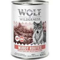 Wolf of Wilderness senior "Ekspedisjon" 6 x 400 g - Muddy Routes - Fjærkre med gris