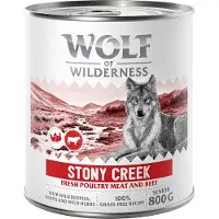 Wolf of Wilderness senior "Expedition" 6 x 800 g - Stony Creek - Fjærkre med storfe