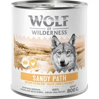 Wolf of Wilderness Adult 6 x 800 g - Sandy Path - Fjærkre med kylling