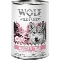 Wolf of Wilderness Adult 6 x 400 g - med fjærkre - Wooded Trails - Fjærke med kalv
