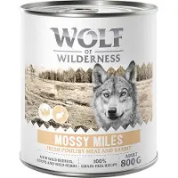 Wolf of Wilderness Adult 6 x 800 g - Mossy Miles - Fjærkre med kanin