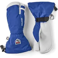 Hestra Army Leather Heli Ski, 3-finger Skihansker, Royal blue