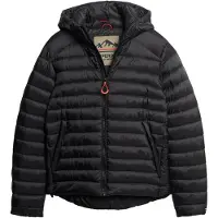 Superdry for man. M5011821A Fuji Sport Hooded Quilted Jacket black (XXL), Casual, Sustainable, Recycled nylon