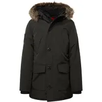 Superdry for man. M5011741A Faux fur hooded parka Everest black (L), Casual, Polyester, Sustainable
