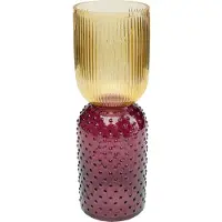 Kare -vase «Marvelous Duo», høyde 38 cm, glass, gul, lilla