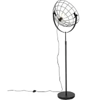 QAZQA Industriell gulvlampe svart 50 cm justerbar - Hanze