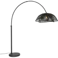 QAZQA Orientalisk buegulvlampe svart bambus - Pua