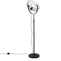 QAZQA Industriell gulvlampe svart 35 cm justerbar - Hanze