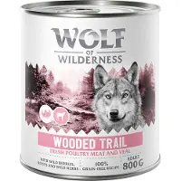 Wolf of Wilderness Adult 6 x 800 g - Wooded Trails - Fjærkre med lam