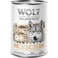 Wolf of Wilderness Adult 6 x 400 g - med fjærkre - Mossy Miles - Fjærke med kanin