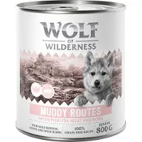 Wolf of Wilderness Junior “Expedition” 6 x 800 g - Muddy Routes - Fjærkre med gris