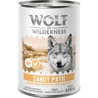 Wolf of Wilderness Adult 6 x 400 g - med fjærkre - Sandy Path - Fjærke med kylling