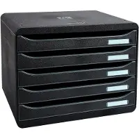 Exacompta Skuffekabinet Big Box med 5 skuffer, sort