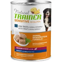 Trainer Natural Sensitive Natural Trainer Sensitive No Gluten Adult 12 x 400 g - 12 x 400 g ørret- og fullkornsfrøblandinger