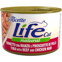 Life Cat Natural Life Cat 'Le Ricette' 4 x 150 g våt for katt - Tunfisk, oksekjøtt, skinke