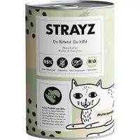 STRAYZ økologisk Cat 6 x 400 g - Økologisk kylling og økologisk squash