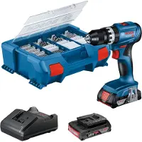 Bosch Professional Gsb18v-45+2x2.0ah Gal18v-20+82acc+lc Elektrisk Skrutrekker