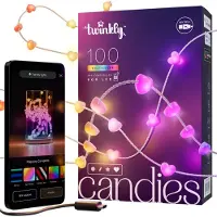 Ledworks Twinkly Candies - Stringlys - LED x 100 - 16 millioner farger - hearts - gjennomsiktig