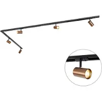 QAZQA Moderne 1-fase skinnesystem inkl. 5 Wifi GU10 mørk bronse - Jeana