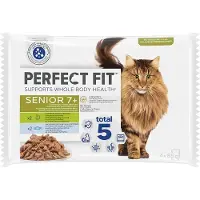Perfect Fit Sterilised Senior 7+ Miks - Kalkun med gulrot & Hvitfisk med erter (52 x 85 g)