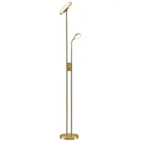 LINDBY LED-gulvlampe Seppa, rund, messing, metall, 180 cm
