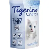 Tigerino Crystals klumpende kattesand – Sensitive, parfymefri - Økonomipakke: 3 x 5 l