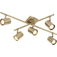 QAZQA Moderne taklampe bronse 5-lys justerbar rektangulær - Jeana