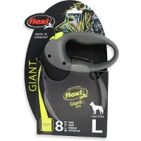 Flexi Giant selebånd L, 8 m, med sele - svart / neon