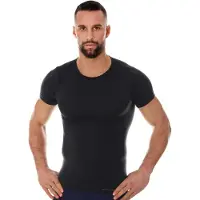 Brubeck Kortermet T-skjorte for menn COMFORT ULL grafitt størrelse M (SS11030)