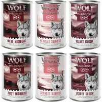 Wolf of Wilderness Adult "Red Meat" 6 x 400 g - Blandet pakke