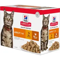 Hill's Pet Nutrition Adult - Sparepakke: fjærkreutvalg (24 x 85 g)