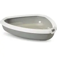 Savic Rincon hjørnetoilet m. rem, grå - hvid